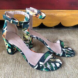 Stuart Weitzman Floral Print Heeled Sandals Size US 7.5